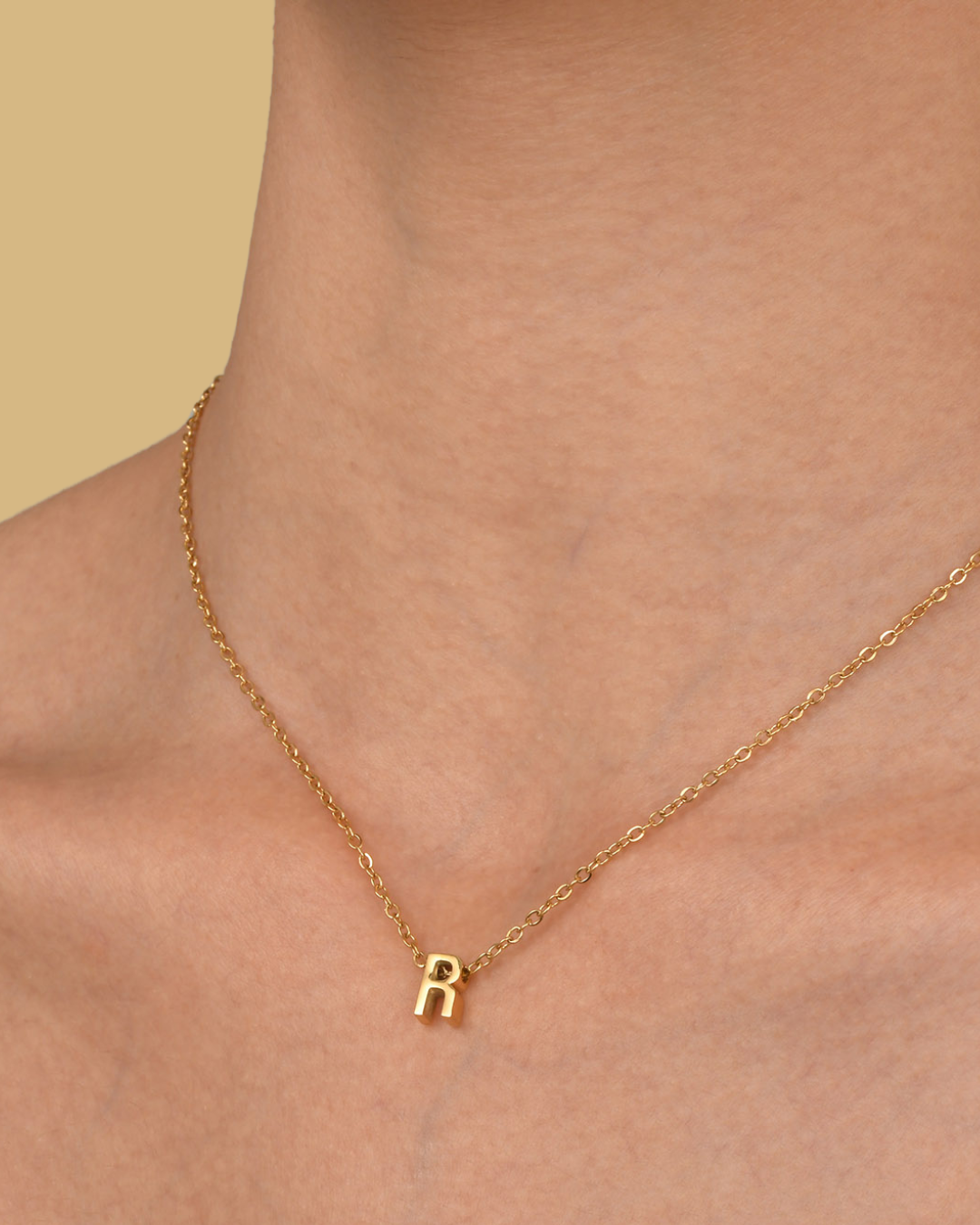 Alina Small Initial Gold Necklace