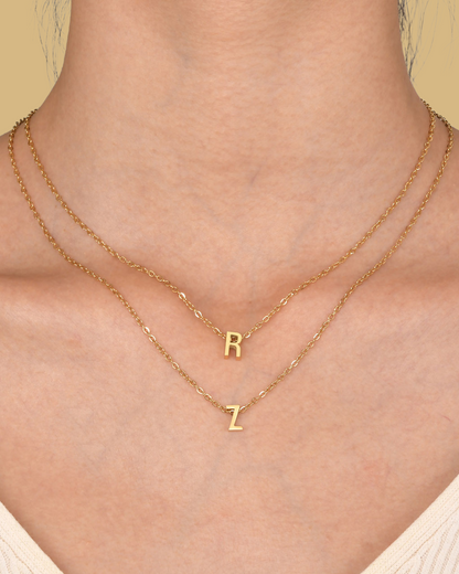 Alina Small Initial Gold Necklace