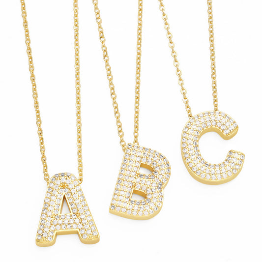 Cristal Bubble Initial Necklace