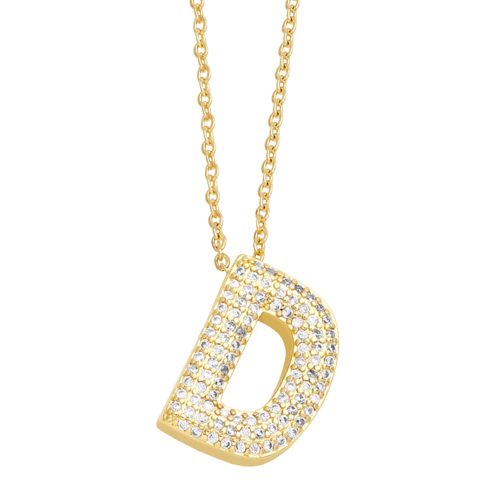 Cristal Bubble Initial Necklace