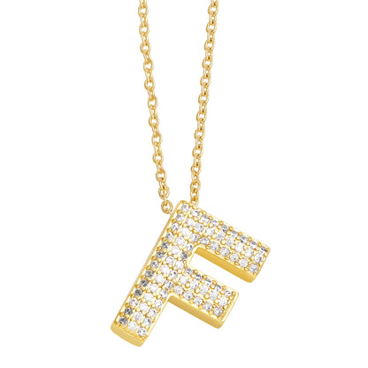 Cristal Bubble Initial Necklace