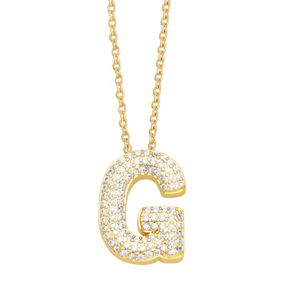 Cristal Bubble Initial Necklace