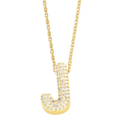 Cristal Bubble Initial Necklace