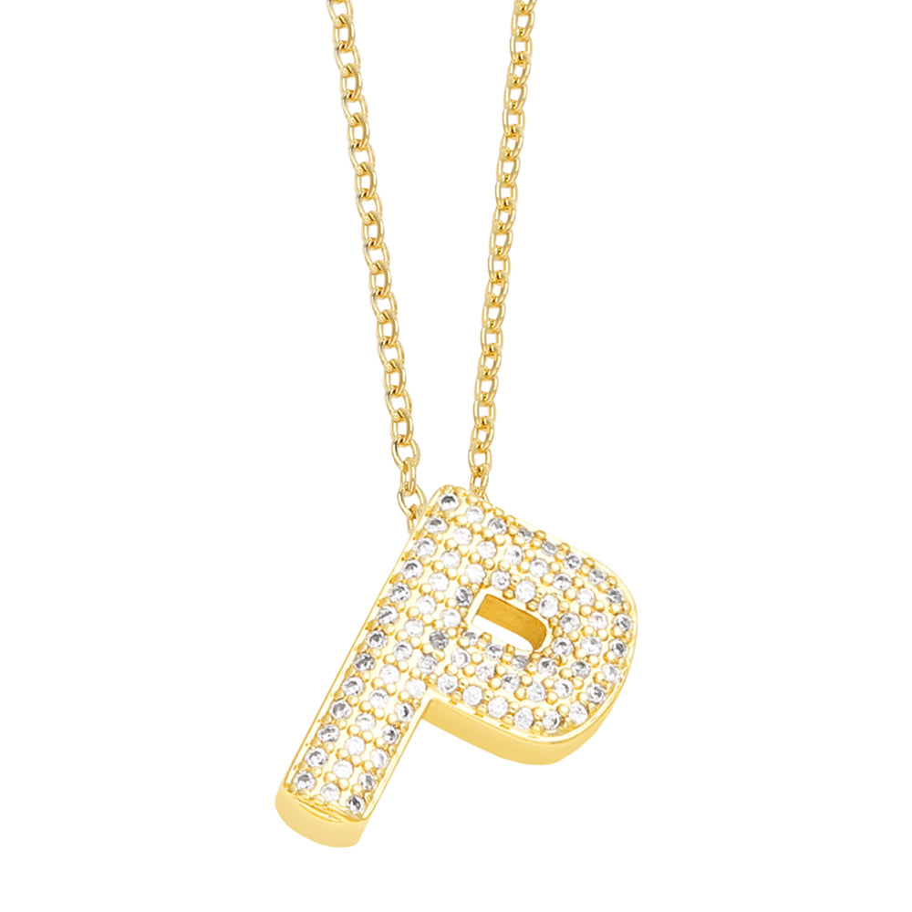 Cristal Bubble Initial Necklace