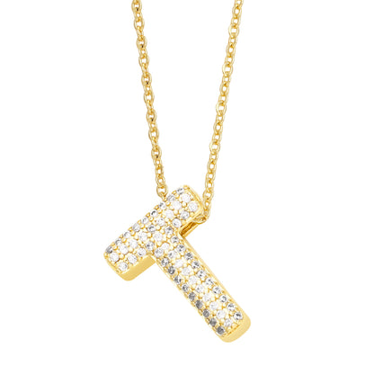 Cristal Bubble Initial Necklace