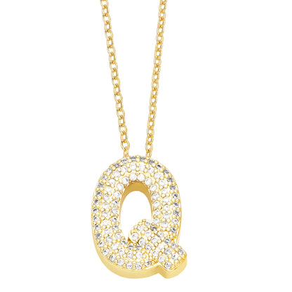 Cristal Bubble Initial Necklace