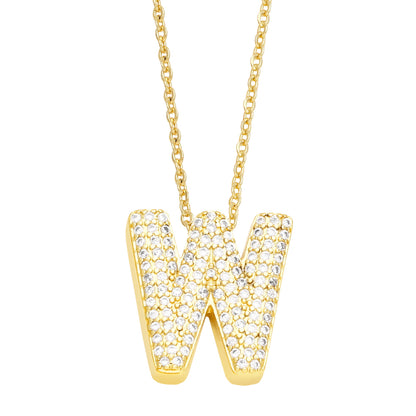 Cristal Bubble Initial Necklace