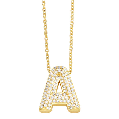 Cristal Bubble Initial Necklace