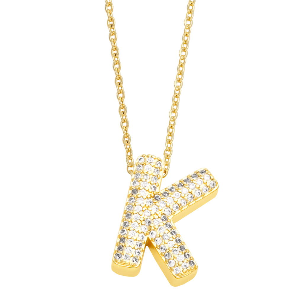 Cristal Bubble Initial Necklace