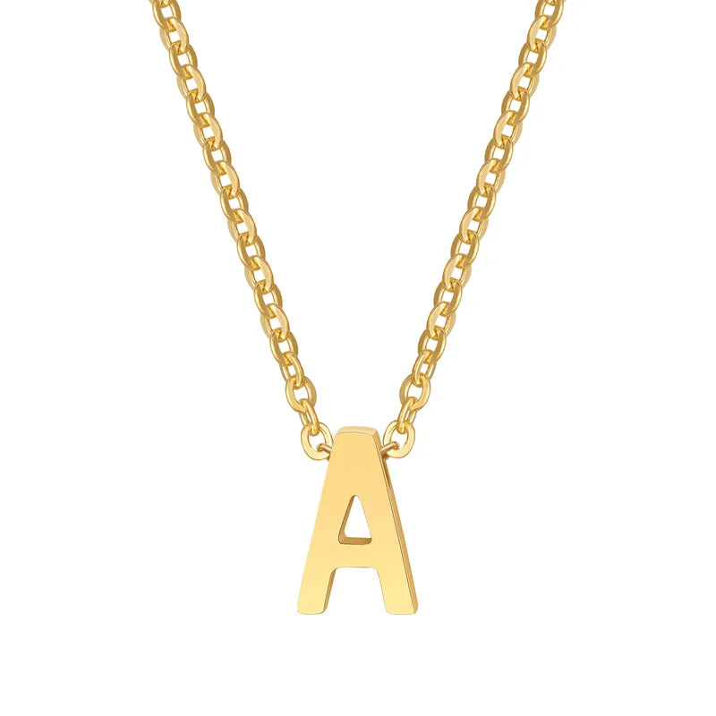 Alina Small Initial Gold Necklace