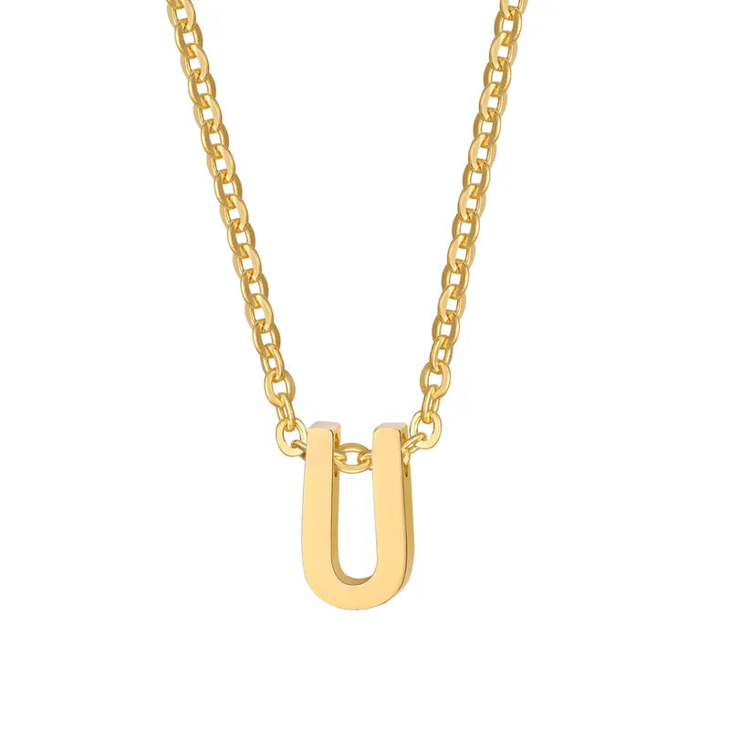 Alina Small Initial Gold Necklace