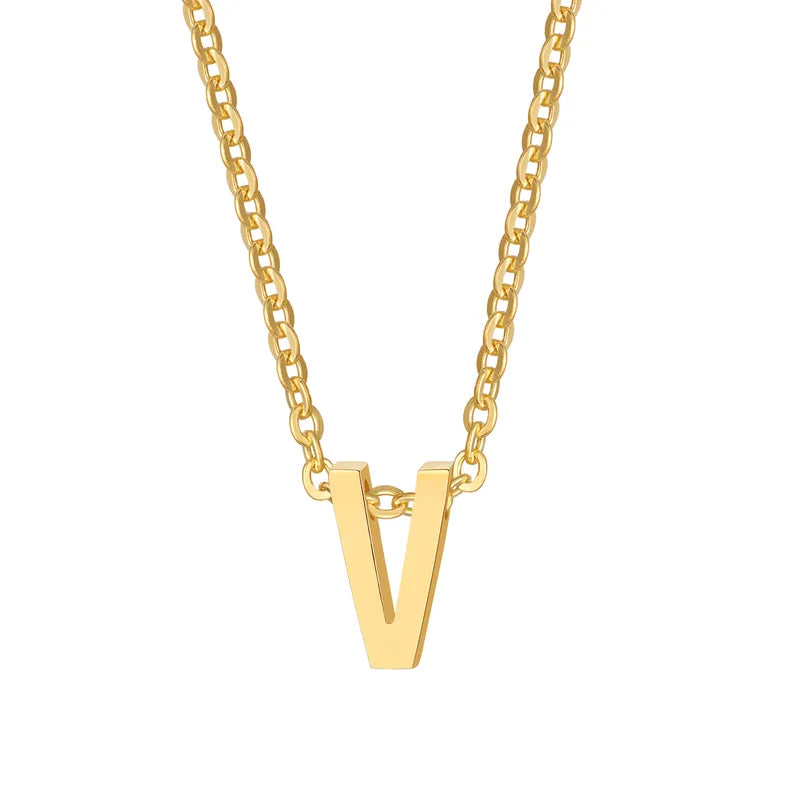 Alina Small Initial Gold Necklace