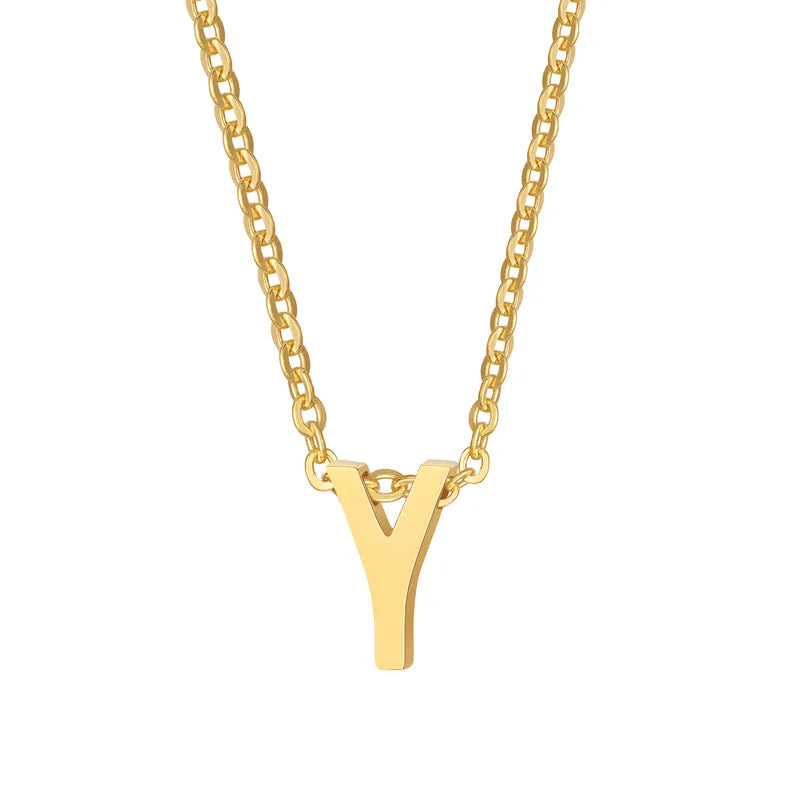 Alina Small Initial Gold Necklace